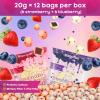Zofia Sweet Yogurt Covered Fruit Snacks Variety Pack, 0.7oz - 12 Pouches Net 8.5oz (Strawberry 6 + Blueberry 6), Yogurt Coated Probiotic Fruits Bites, Dietary Fiber + Real Fruit, Healthy Snacks, 120Ct view 2