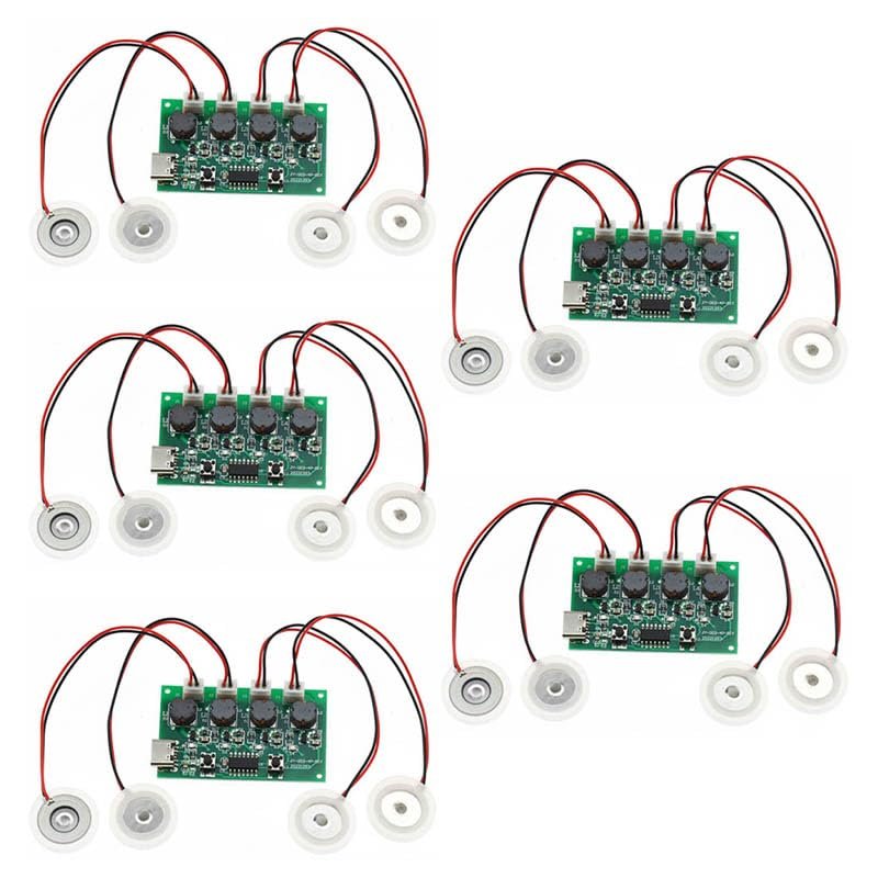 5Pcs DIY Humidifier Kit Versatile Mist Maker with Control Atomizer Driver Board DC 5V 2.5-3W