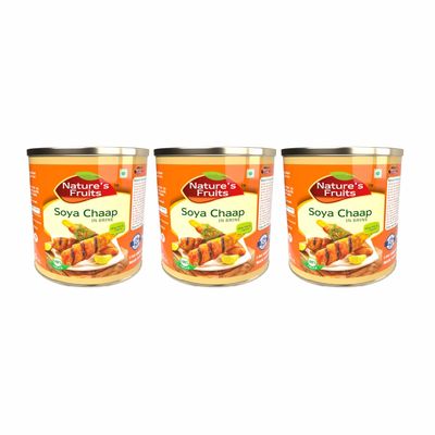 Soya Chaap in Brine 29 oz Ready-to-Cook Protein Ideal for Grilling, Tikka & Curry Packed in Brine for Extended Shelf Life Perfect for Restaurants & Grocery Shelves (Pack of 3)