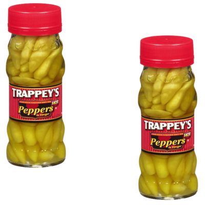 Trappey Peppers in Vinegar, Delicious Hot Peppers Soaked in Vinegar, Spice up any Dish with a few Peppers, Comes with Two Jars so Stock up Today (Pack of 2)