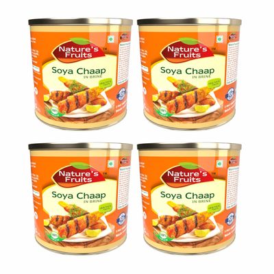 Soya Chaap in Brine 29 oz Ready-to-Cook Protein Ideal for Grilling, Tikka & Curry Packed in Brine for Extended Shelf Life Perfect for Restaurants & Grocery Shelves (Pack of 4)