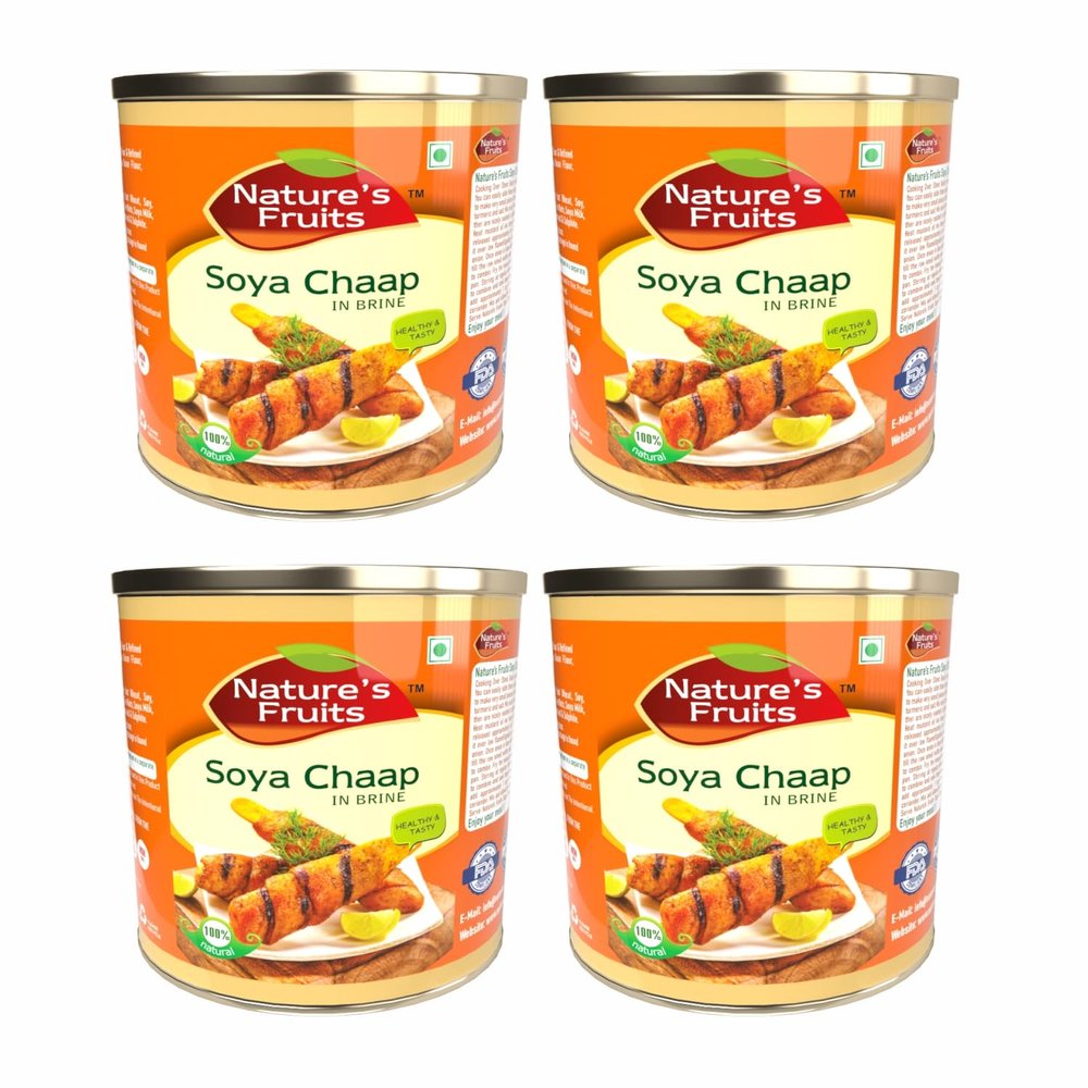 Soya Chaap in Brine 29 oz Ready-to-Cook Protein Ideal for Grilling, Tikka & Curry Packed in Brine for Extended Shelf Life Perfect for Restaurants & Grocery Shelves (Pack of 4)