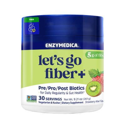 ENZYMEDICA Let's Go Fiber Strawberry Kiwi, 9.21 OZ