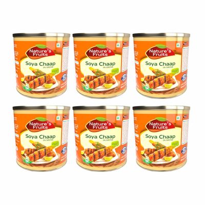 Soya Chaap in Brine 29 oz Ready-to-Cook Protein Ideal for Grilling, Tikka & Curry Packed in Brine for Extended Shelf Life Perfect for Restaurants & Grocery Shelves (Pack of 6)