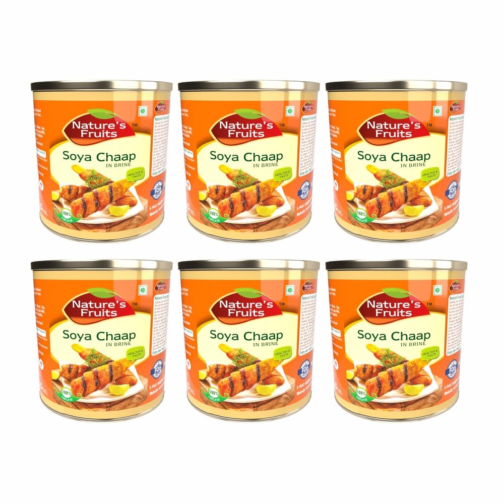 Soya Chaap in Brine 29 oz Ready-to-Cook Protein Ideal for Grilling, Tikka & Curry Packed in Brine for Extended Shelf Life Perfect for Restaurants & Grocery Shelves (Pack of 6)