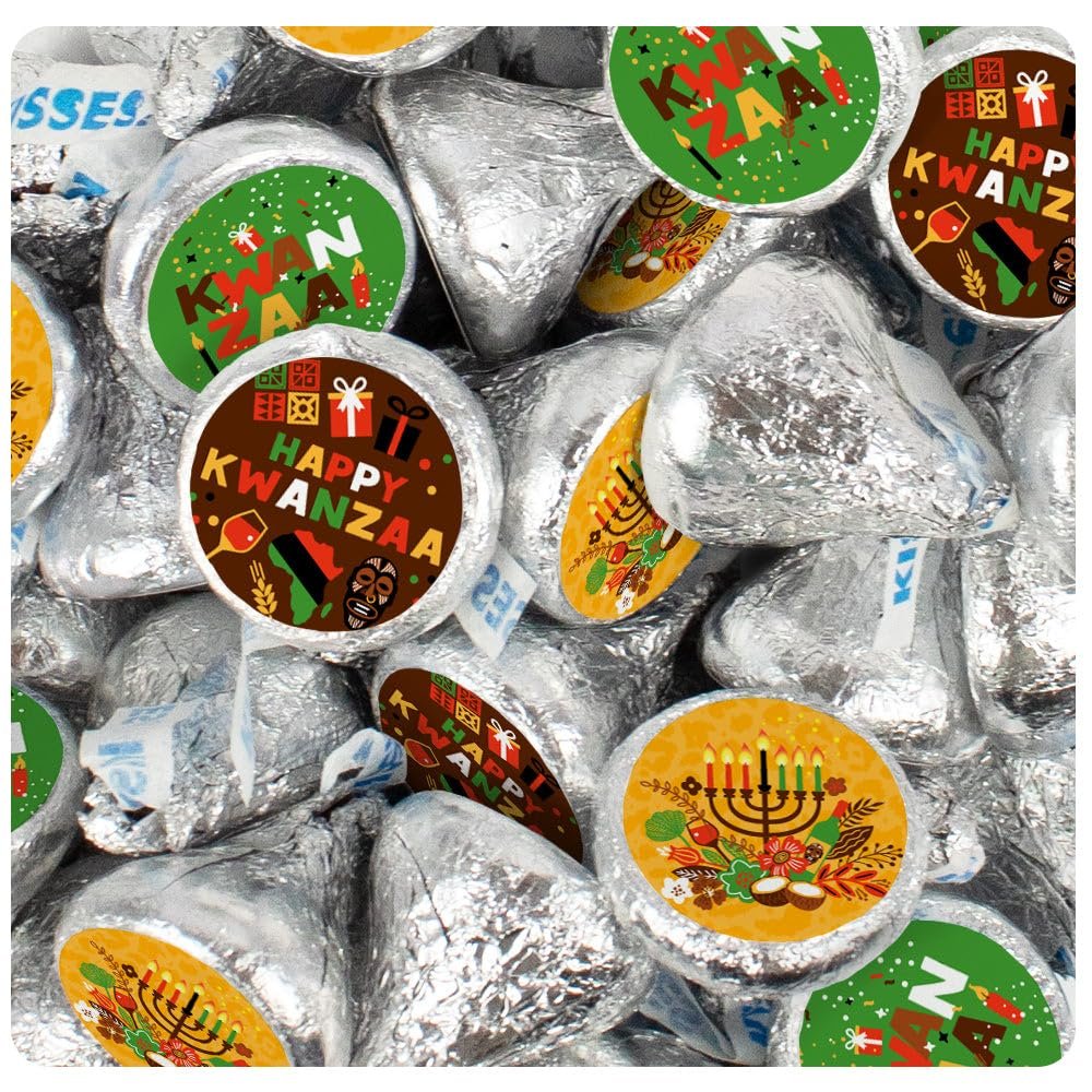 255 Pcs Kwanzaa Candy Party Favor Kisses Chocolate (2.5 lb) Happy Kwanzaa