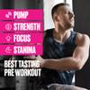 BULLFIT Pre Workout Powder, Support for Men & Women, L Citrulline, Creatine, Beta Alanine & Electrolytes, Powdered Drink Mix with No Sucralose & Zero Sugar, 20 Srvgs (20 SRV, Fruit Punch) view 2