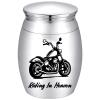 CREATCABIN Motor Bike Urn Small Cremation Urns Alloy Column Riding in Heaven Mini Keepsake Preserve Memorial Ashes Funeral Container Jar Holder for Human Ashes Commemorative Decorative 1.57 x 1.18in