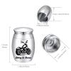 CREATCABIN Motor Bike Urn Small Cremation Urns Alloy Column Riding in Heaven Mini Keepsake Preserve Memorial Ashes Funeral Container Jar Holder for Human Ashes Commemorative Decorative 1.57 x 1.18in view 2