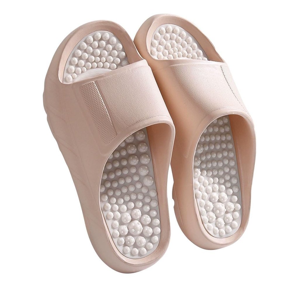 2025 Thick-Soled Foot Massage Slippers For Women Men Comfort Reflexology Acupressure Sandals Non-Slip Shower Shoes Relieves Plantar Fasciitis And Heel Pain(Pink,6.5/7)