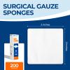 200 Pack 2x2 Inch Gauze Sponges 8-Ply, 100% Cotton Woven Gauze Pads for Wound Care, Highly Absorbent Bulk Hospital-Grade First Aid & Surgical Dressing view 3