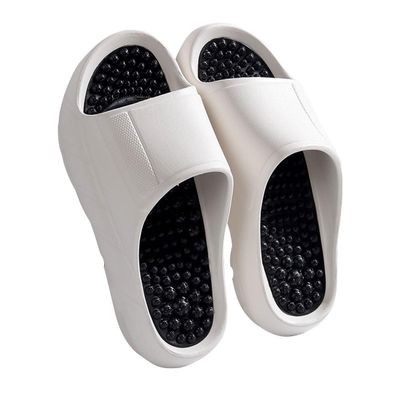 2025 Thick-Soled Foot Massage Slippers For Women Men Comfort Reflexology Acupressure Sandals Non-Slip Shower Shoes Relieves Plantar Fasciitis And Heel Pain(White,7.5/8)