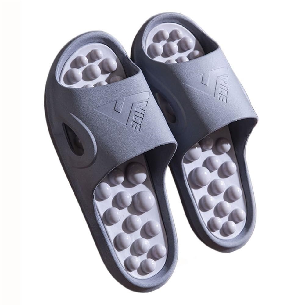 2025 Comfort Acupressure Ball Slippers Women's Men's Acupuncture Massage Sandals Foot Massager Shoes Plantar Fasciitis Arthritis Neuropathy Pain Relief(Dark Gray,8.5/9)