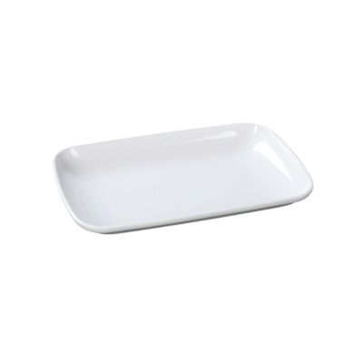 Commercial white imitation porcelain anti-drop and high-temperature resistant delicate rice noodle dish-7.5 inch square corner rice noodle dish