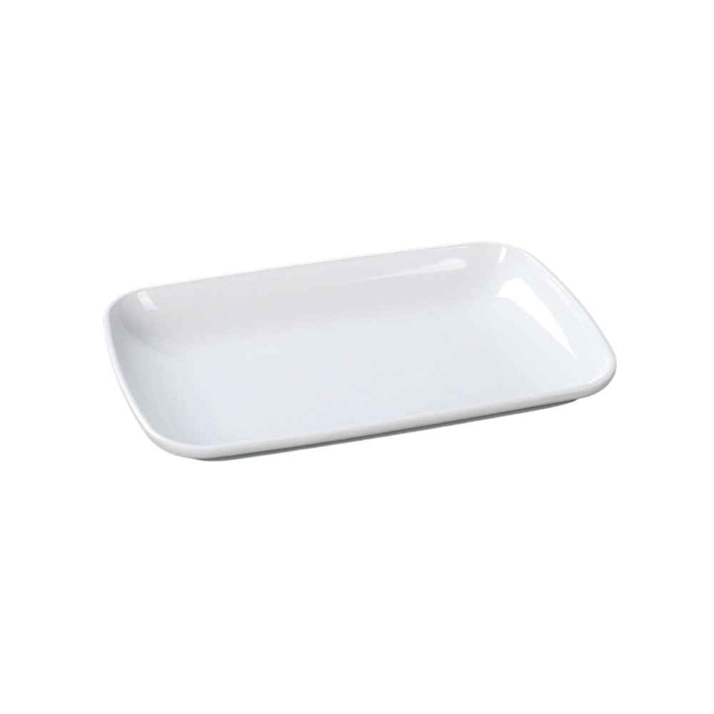Commercial white imitation porcelain anti-drop and high-temperature resistant delicate rice noodle dish-7.5 inch square corner rice noodle dish