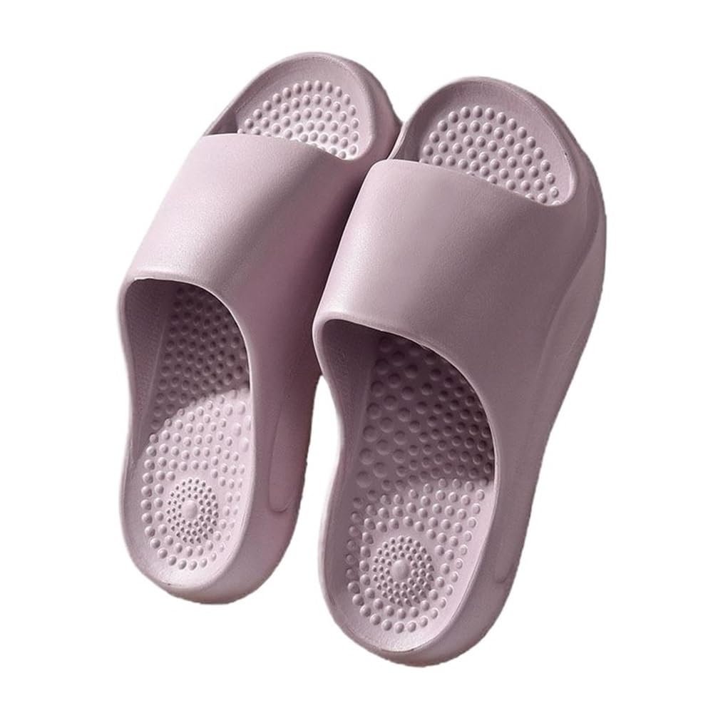Acupressure Slippers Thick Sole Massage Sandals Comfort Shower Shoes Men Women Acupuncture Reflexology Slippers for Plantar Fasciitis Arthritis Neuropathy Pain Relief(Purple,7.5/8)