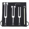 128 Hz Sound Healing Tuning Fork Set, 128 Hz, 256 Hz, 512 Hz, Medical-Grade Aluminum Alloy, Gold & Silver, Mallet & Pouch Included view 1