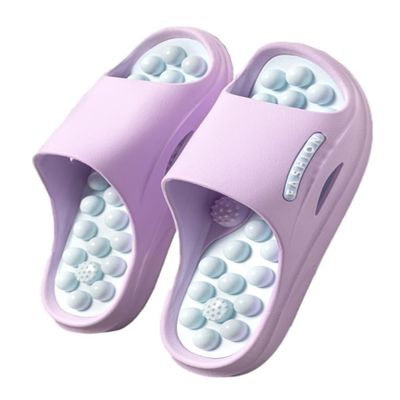 2025 Reflexology Massage Slippers Foot Massager Shoes for Plantar Fasciitis Pain Relief Acupuncture & Acupressure Sandals Promoting Blood Circulation Muscle Relaxation(Purple,6.5/7)