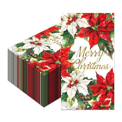 40pcs Floral Paper Napkins Watercolor Floral Guest Napkins Vintage Wild Flower Disposable Hand Towels Flower Decorative Paper for Bathroom Wedding Birthday Party/Christmas