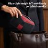 68 Degrees Leather Travel Case Red Portable Organizer with 3 Accessory Pockets, Full Grain Hard Shell, Zipper, Gift Pouch for Men view 3