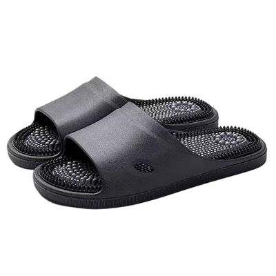 Acupressure Slippers Foot Massager Shower Shoes For Plantar Fasciitis Pain Relief Men Women Acupuncture Reflexology Sandals Promote Blood Circulation Muscle Relaxation(Black,9.5/10)