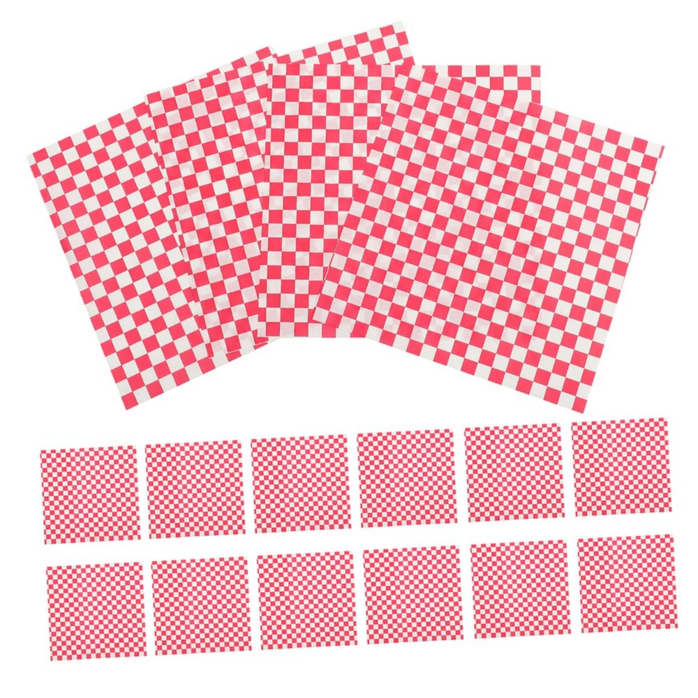 Alipis 50 Sheets Checkered Food Wrapping Paper Multi Function Sandwich Burger Paper Oil Resistant Baking Liner for Restaurants Cafes and Home Use for Wrapping Sandwiches Cookies and More