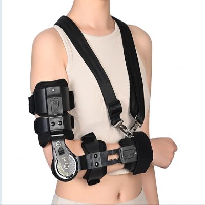 ZOCWJK ROM Hinged Elbow Post Op Brace for Sleeping,Adjustable Support Sling Stablizer Splint Immobilizer for Tendonitis, Arthritis and Pain Relief,Arm Injury Recovery Support,Left(Right