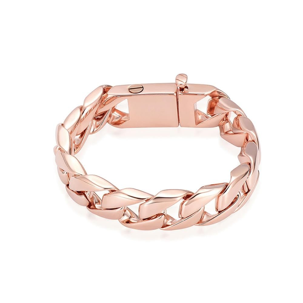 BIAIHQIE Cremation Urn Bracelet for Human Ashes for Men,Bracelet Cremation Jewelry for Ashes-Rose Gold-22cm