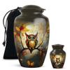 Yatskia Owl Large Urns for Human Ashes, Funeral Urns for Adult Ashes Men and Women, Memorial Urns and Keepsakes for Ashes (Classic 10 Inch & 3 Inch) view 1