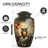 Yatskia Owl Large Urns for Human Ashes, Funeral Urns for Adult Ashes Men and Women, Memorial Urns and Keepsakes for Ashes (Classic 10 Inch & 3 Inch) view 2