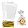 Cellophane Bags, 100 Pcs, 4.72x6.69 in Candy Bags for Party FavorsRice Krispies Treats With 3.9 in Gold Twist Ties for Cookie CandyParty FavorChocolate PopcornBakery (clear, 4.72 X 6.69 inch) view 1