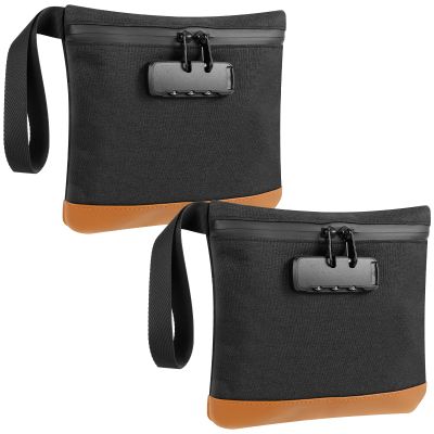 2 Pack Smell Proof Bags with Combination Lock, Large Capacity Proof Stash Bag, Travel Scent Proofs Bag Storage, Portable Money Bags with Lock for Home Traveling Daily Use