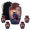 Yatskia Owl Cremation Urns for Human Ashes Male and Female, Small Urn for Ashes Keepsake Mom and Dad (Classic 10 Inch & 3 Inch) view 1