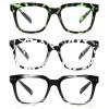 CHOFILORD Ladies Reading Glasses Blue Light Blocking Spring Hinge Computer Readers, Fashion Eyeglasses for Women Men (MIxed, 2.75, x) view 1