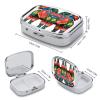 BWQJKUO Portable Square Metal Runner Swedish Dala Horse Folk Printed Medicine Box - Durable And Waterproof Intimate Medical Companion view 2