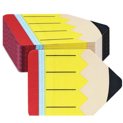 100 PCS Pencil Shaped Paper Napkins Welcome Back to School Yellow Guest Napkins School Season Disposable Paper Hand Towels for First Day of School Party Supplies Teacher Classroom Table Decoration