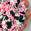 10grams Halloween Pink Black Polymer Clay Slices Mix, Peppermint Sprinkles, Halloween Pink Black Polymer Clays for Resin Crafts, Fake Bake Tumbler, Nail Art Faux Craft NOT Edible view 1