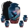 Crow Ashes Holder for Human Remains, Large Cremation Urn for Brother & Sister, Small Urns for Ash, Mini Keepsake Urn for Family, Burial & Funeral Urns, 10 & 3" Set of 5 view 1