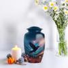 Crow Ashes Holder for Human Remains, Large Cremation Urn for Brother & Sister, Small Urns for Ash, Mini Keepsake Urn for Family, Burial & Funeral Urns, 10 & 3" Set of 5 view 4