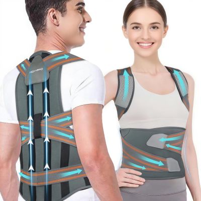 AIDY-PRO Full Back Brace Posture Corrector for Men And Women, Upper Back Support Brace Straightener Adjustable Shoulder Posture Corrector for Women Neck Hump, Hunchback, Thoracic, Spine Correctors M