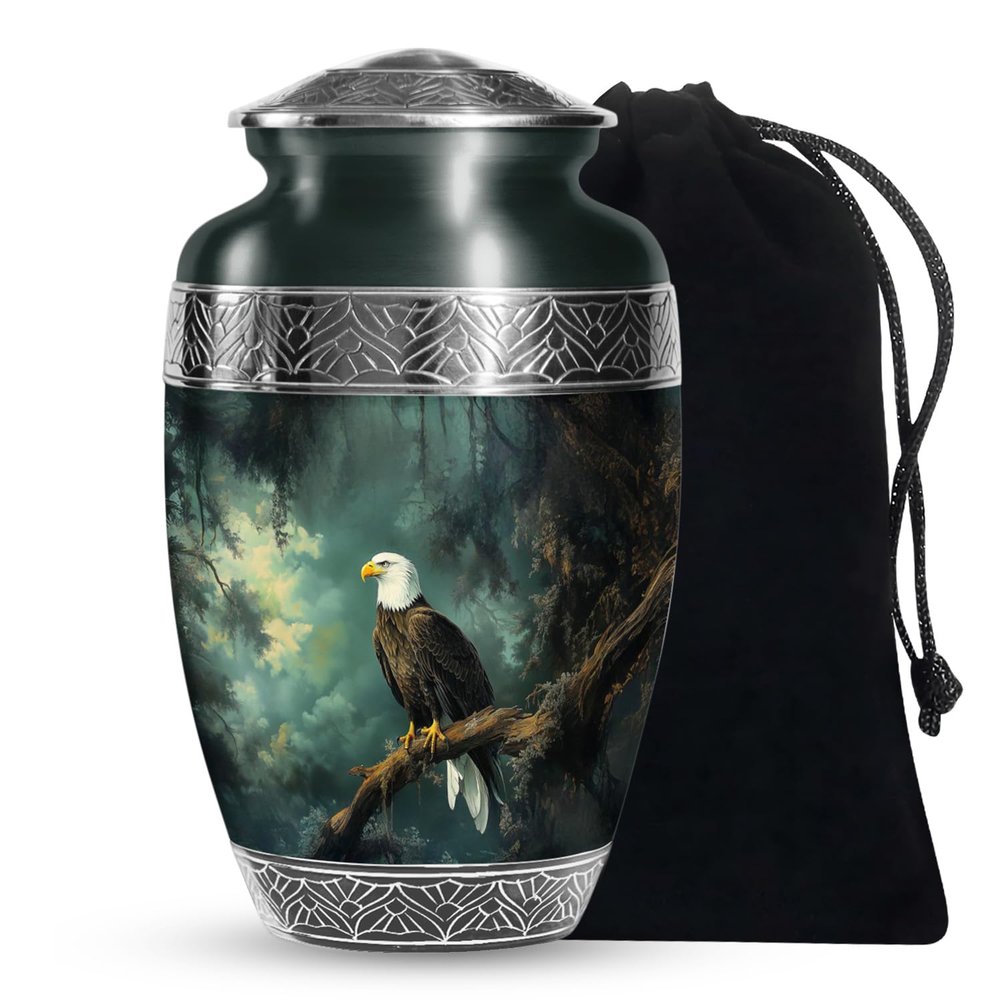 LEXFAY Eagle Cremation Urns for Ashes - Cremation Urn for Men - Adults Urns Male Ashes Man - Urn for Ash Adult Male Size 10 Inch
