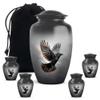 Crow Mini Ashes Container for Human Remains, Small Cremation Urn for Brother & Sister, Large Urns for Ash, Keepsake Urn for Family, Burial & Funeral Urns, 10 & 3" Set of 5 view 1