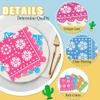 100 Pack Mexican Paper Napkins Fiesta Disposable Party Napkin Papel Picado Decorative Scalloped Napkin for Fiesta Cinco De Mayo Dia De Los Taco Bar Mexican Theme Birthday Wedding Party Supplies view 3
