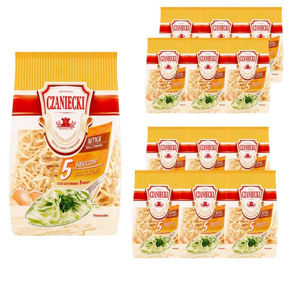 Czaniecki Pasta 5 Eggs (3 - PACK (3 x 250g), Thread Noodle (Nitka Walcowana))