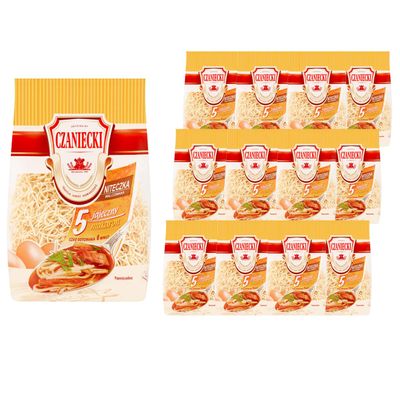 Czaniecki Pasta 5 Eggs (3 - PACK (3 x 250g), Thin Thread Noodle (Niteczka Walcowana))