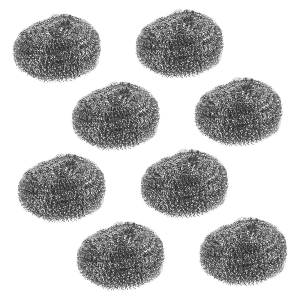 Stainless Steel Ball Scrubber 8Pcs Silver for Kitchen Dishes
