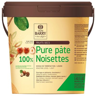 Barry Callebaut Cacao Barry Pure Roasted Hazelnut Paste, 11 Pounds