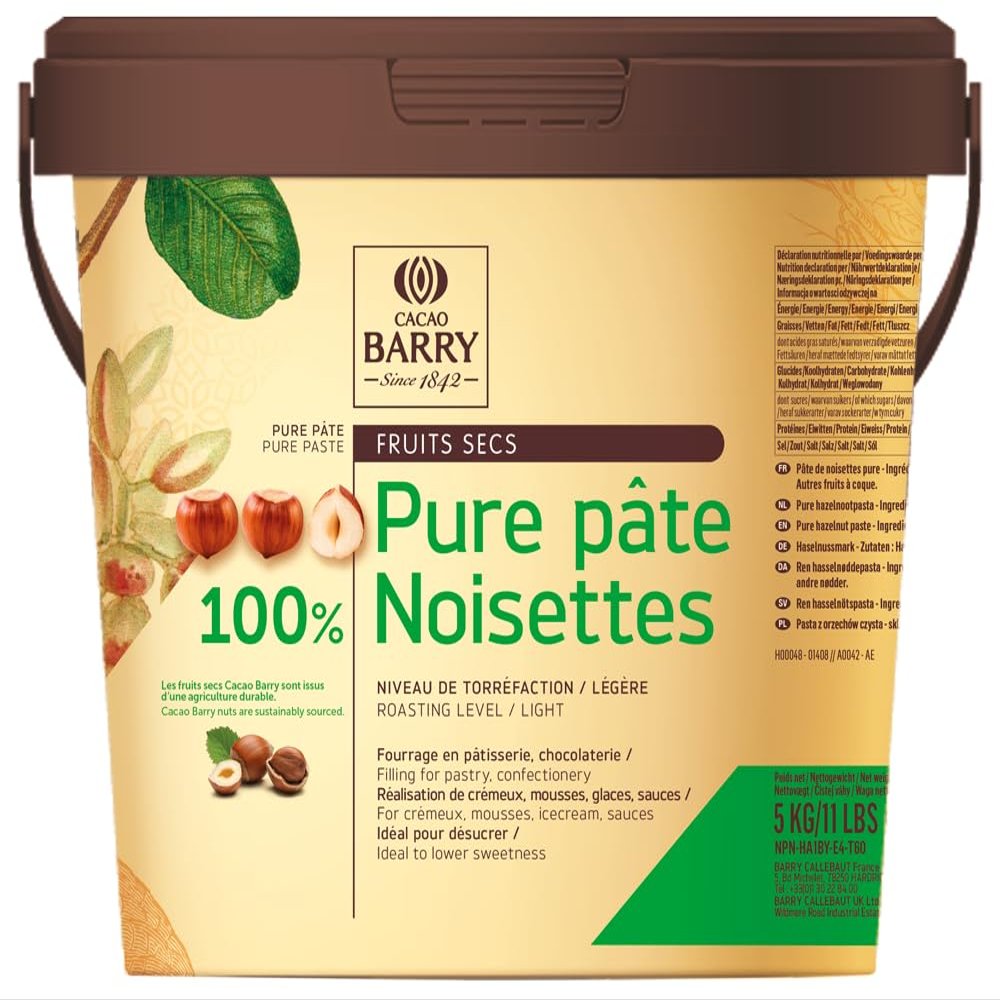 Barry Callebaut Cacao Barry Pure Roasted Hazelnut Paste, 11 Pounds