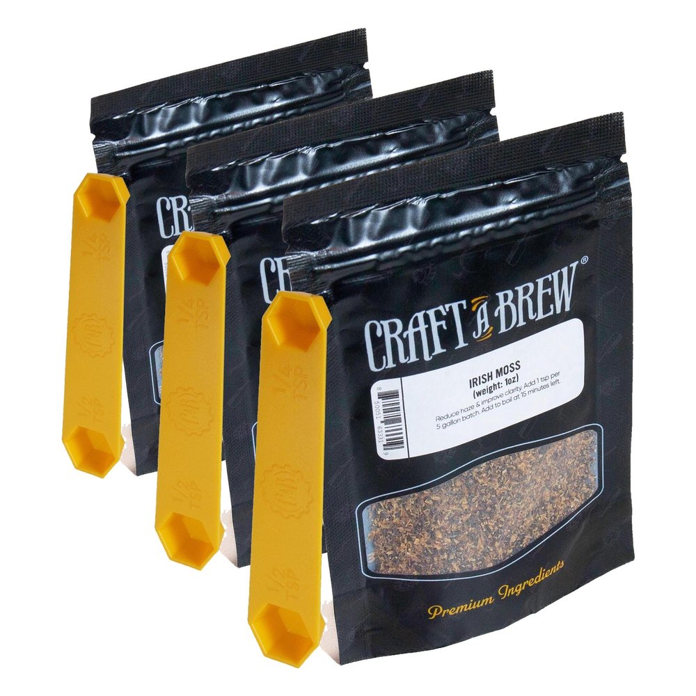 Craft A Brew - Irish Moss - For Beer Brewing - Helps Brew Clearer Beer - Clarifier For Home Brewing - 1 oz Package (Pack of 3)