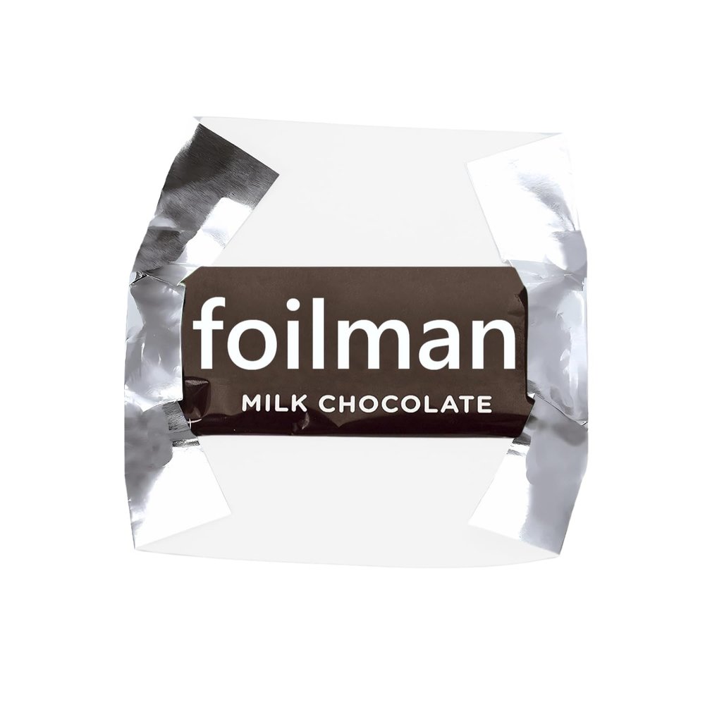 FOILMAN Foil Wrapper - Pack of 100 Candy Bar Wrappers with Thick Paper Backing - Folds and Wraps Well - Best for Wrapping 1.55Oz Candies/Chocolate Bars/Gifts - Size 6 x 7.5-inch (Silver)